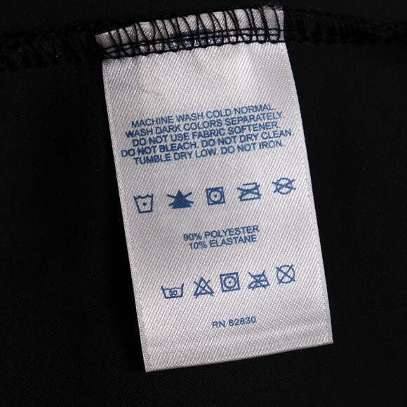 Lands End Black Velvet Skater Dress Womens XL Petite 3/4 Sleeve Fit Flare - Picture 3 of 16